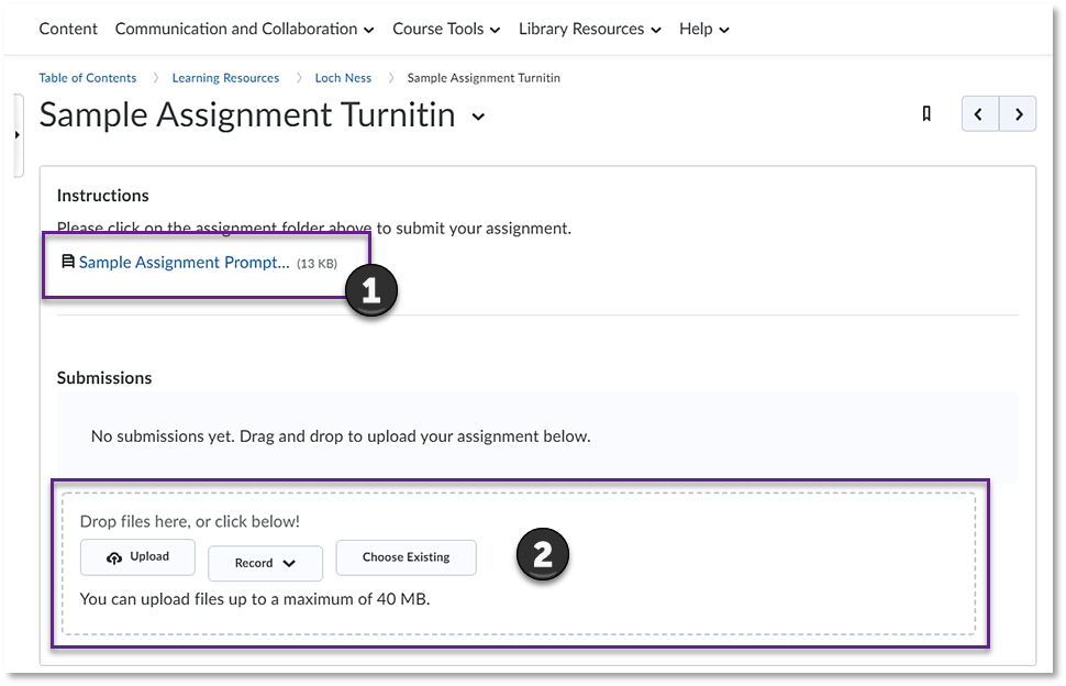 Instructions and upload options